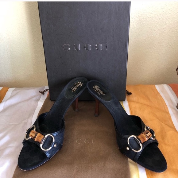 Gucci Shoes - Gucci guccissima Bambo canvas/leather heels